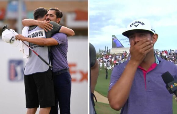 Golf star breaks down during interview as win dedicated to terminally-ill friend
