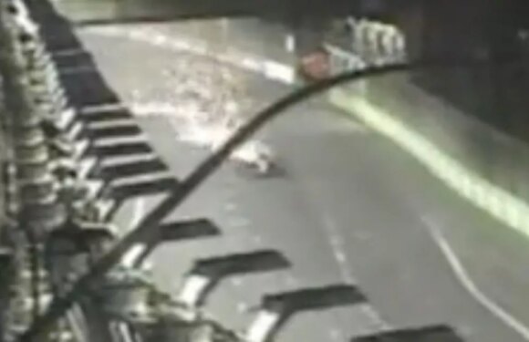 Las Vegas CCTV footage shows the moment manhole mangled Carlos Sainz’s Ferrari