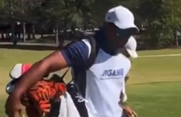 Tiger Woods shows great progress as he caddies for son Charlie