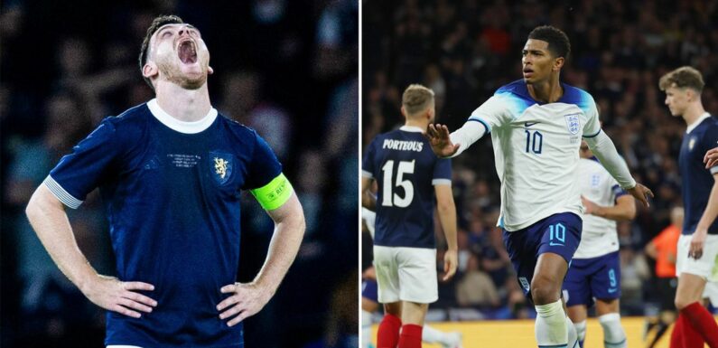 Andy Robertson’s calamitous blunder gifts goal to England’s Jude Bellingham