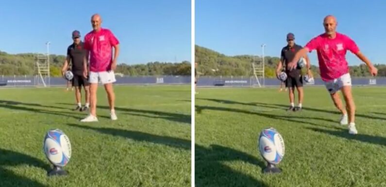 Ex-Man Utd star links up with France Rugby World Cup squad as video goes viral