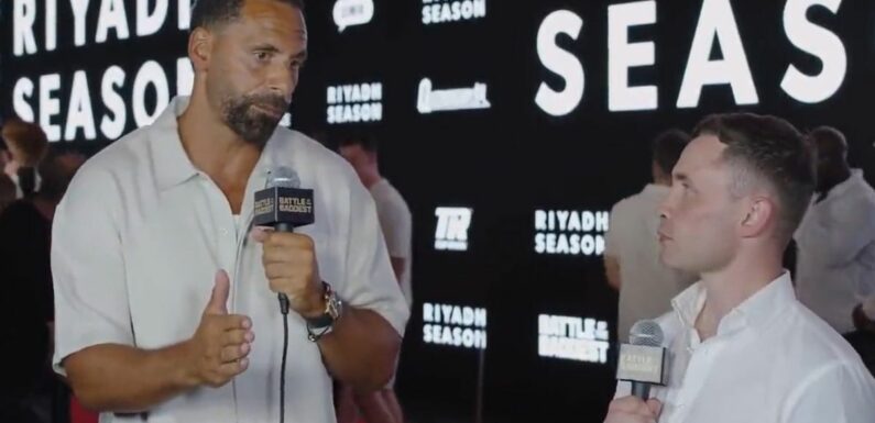 Football fans confused as Rio Ferdinand shows at Fury and Ngannou conference