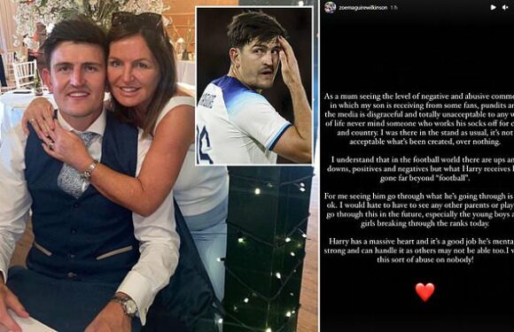 Harry Maguire's mum hits back at 'abusive comments' aimed at her son