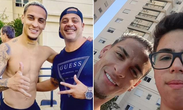 Man United winger Antony spotted relaxing by a pool in Sao Paulo