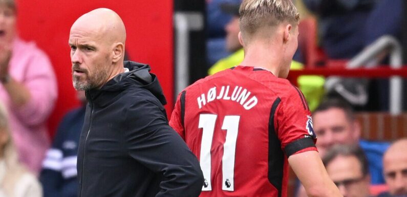 Man Utd boss Ten Hag gives strange reply to Hojlund boos after Brighton loss