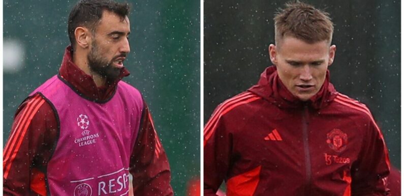 Man Utd pair Bruno Fernandes and McTominay keep distance after ‘bust-up’ denied