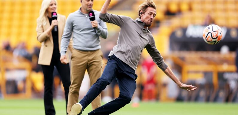 Peter Crouch HILARIOUSLY slips over in live TV crossbar challenge!