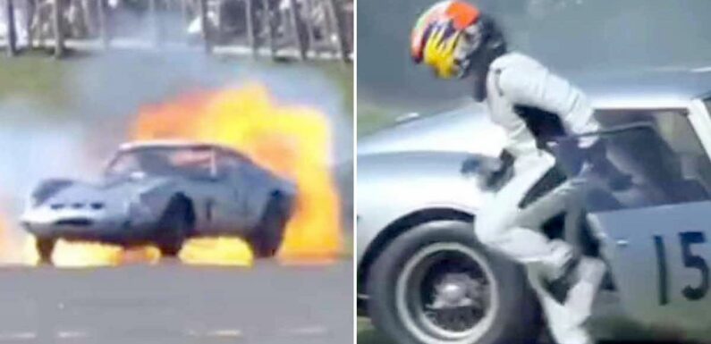 Sky Sports F1 pundit forced to make quick escape as car catches fire during race