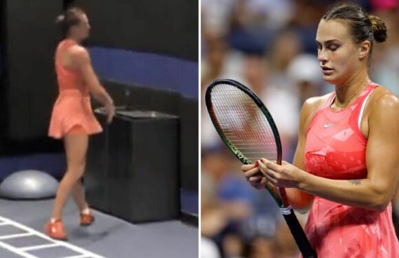 US Open star caught on camera throwing racket in the bin after losing final