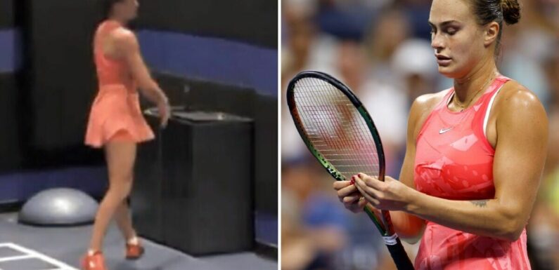 US Open star caught on camera throwing racket in the bin after losing final