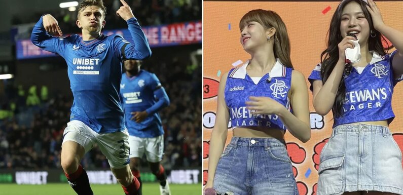 K-Pop girl group turn up in Rangers kit for Texas performance as fans baffled