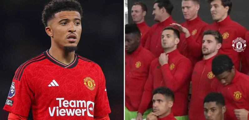 Man Utd squad pose for team photo – with outcast Jadon Sancho missing from snap