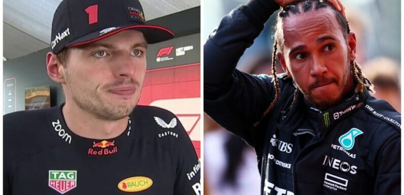 Max Verstappen taunts Lewis Hamilton after Mercedes push him close at US GP