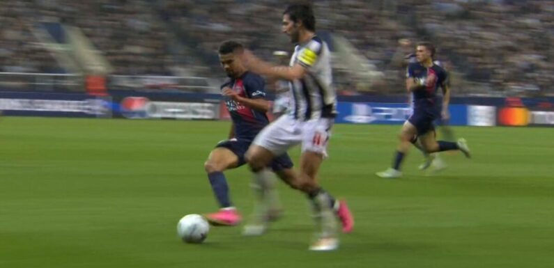 Newcastle star Bruno Guimaraes punches PSG player – and only gets a yellow card