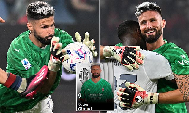 Olivier Giroud included in Serie A team of the week as a GOALKEEPER