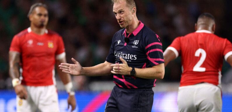 Referees assigned for Rugby World Cup quarter-finals – including England’s record-breaking official