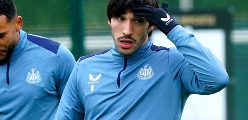 Sandro Tonali trains with Newcastle team amid betting investigation in Italy