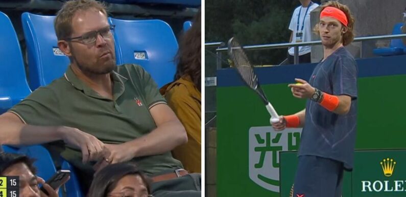 Shanghai Masters fan gets telling off from umpire mid-match during Rublev clash