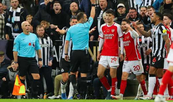 Arsenal boss Arteta left red-faced by VAR as tempers boil over in Newcastle loss