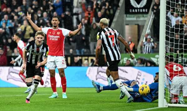 Arsenal dressing room’s reaction to Newcastle goal that left Mikel Arteta fuming