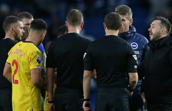 Brighton boss Roberto De Zerbi says he doesn’t like ‘80% of English referees’