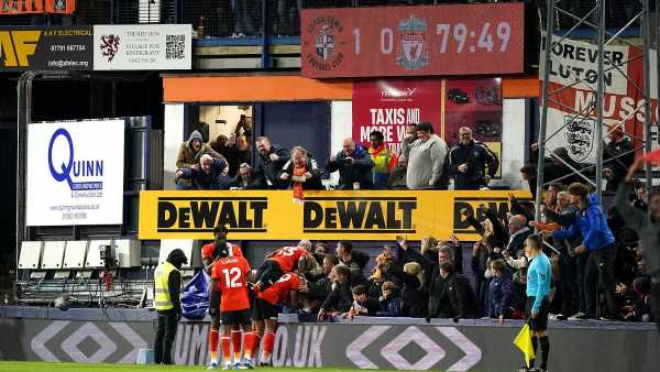 FA investigating tragedy chanting during Luton's clash with Liverpool.