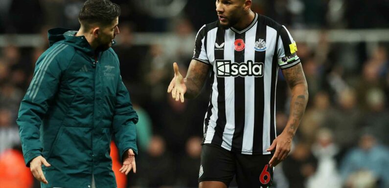 Jamaal Lascelles hits out at Jorginho after Arsenal star snubs handshake