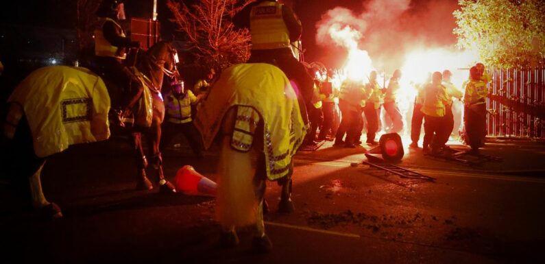 Legia fans launch objects at police ahead of Villa game with three injured