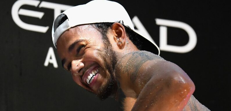 Lewis Hamilton went topless on Abu Dhabi GP podium to show off new tattoo