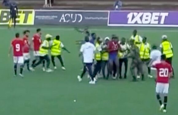 Liverpool star Mo Salah targeted and punches thrown as pitch invaders storm game