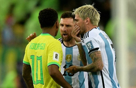 Messi exchanges words with Brazilian Rodrygo after police-fan clash