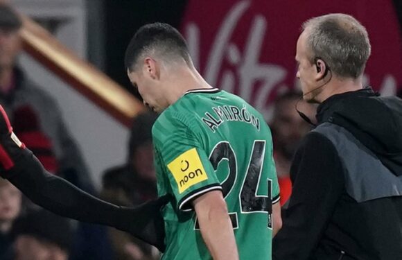 Newcastle suffer ANOTHER injury as Almiron limps off at Bournemouth