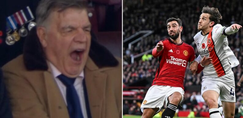Sam Allardyce lets out huge yawn watching Man Utd alongside Sir Alex Ferguson