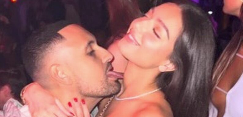 Tennis’ Nick Kyrgios licks neck of gorgeous WAG as cheeky fans say ‘keep it PG’