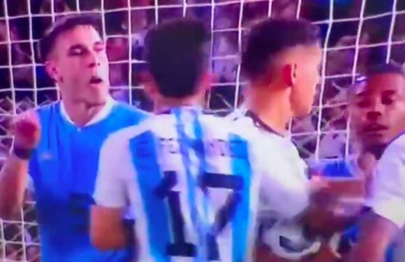 Uruguay ace who Chelsea tried to buy makes obscene gesture at Lionel Messi’s pal