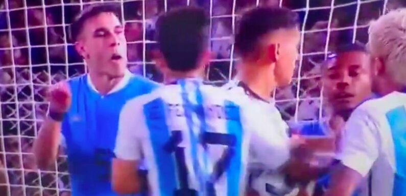 Uruguay ace who Chelsea tried to buy makes obscene gesture at Lionel Messi’s pal