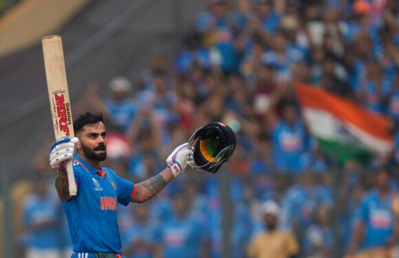 Virat Kohli hits record century as India post huge score in semi-final