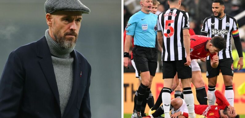 Erik ten Hag and Fernandes ‘confronted referee’ in visit after Newcastle loss