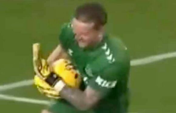 Jordan Pickford’s ‘f*** you’ gesture trolling Newcastle fans with knee slide