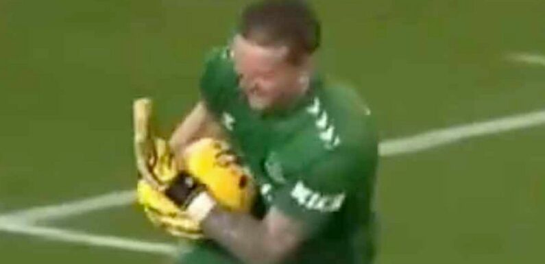 Jordan Pickford’s ‘f*** you’ gesture trolling Newcastle fans with knee slide