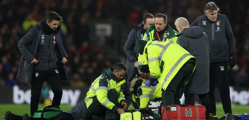 Luton captain Tom Lockyer collapses against Bournemouth