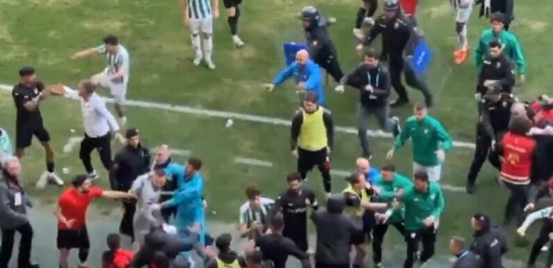 Mass brawl breaks out in Turkey as FIVE players are sent off