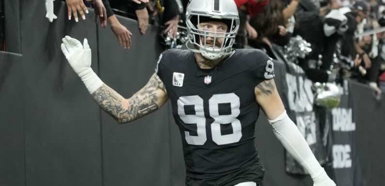 Raiders' Maxx Crosby (knee) expects to play vs. Vikings: 'If I have a heartbeat, I’m going to be out there with my brothers'