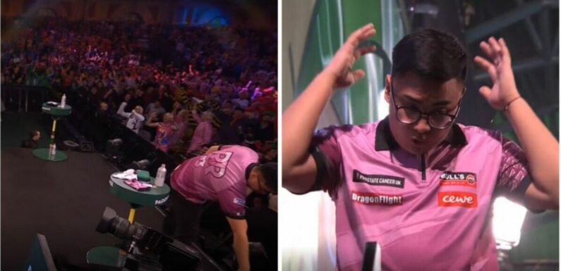 World Darts Championship star Rodriguez throws dart off table in furious rage